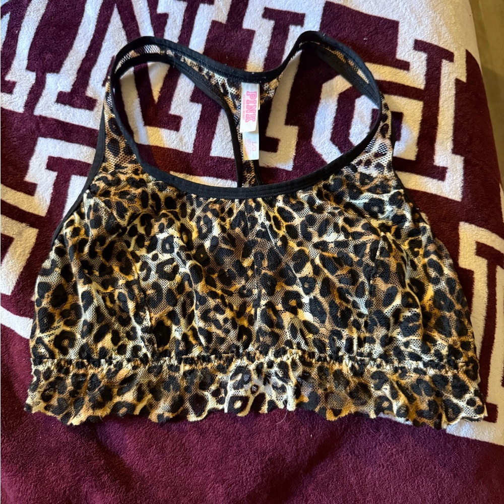 PINK Victoria's Secret Leopard Mesh Bra